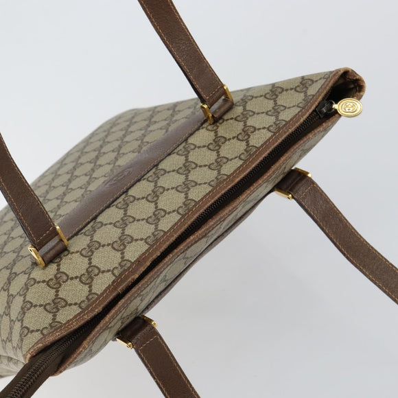 GUCCI GG Supreme PVC Tote Bag Beige Gold 002 39 6130 Auth 144414