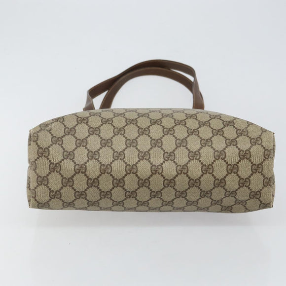 GUCCI GG Supreme PVC Tote Bag Beige Gold 002 39 6130 Auth 144414