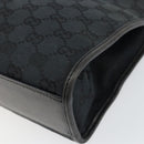 GUCCI GG Canvas Jackie Hand Bag Black Silver 002 1065 Auth 144418-14