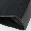 GUCCI GG Canvas Jackie Hand Bag Black Silver 002 1065 Auth 144418-16