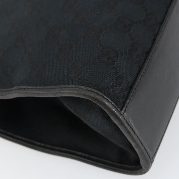 GUCCI GG Canvas Jackie Hand Bag Black Silver 002 1065 Auth 144418