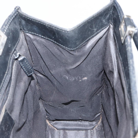 GUCCI GG Canvas Jackie Hand Bag Black Silver 002 1065 Auth 144418