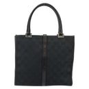 GUCCI GG Canvas Jackie Hand Bag Black Silver 002 1065 Auth 144418-2