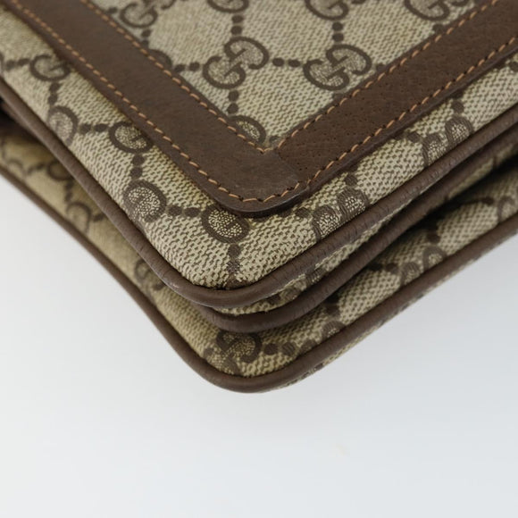 GUCCI GG Supreme Web Sherry Line Bag PVC Beige Gold 14 02 013 Auth 144420