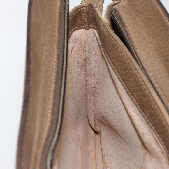 GUCCI GG Supreme Web Sherry Line Bag PVC Beige Gold 14 02 013 Auth 144420