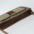 GUCCI GG Supreme Web Sherry Line Bag PVC Beige Gold 14 02 013 Auth 144420-6