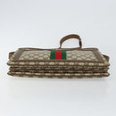 GUCCI GG Supreme Web Sherry Line Bag PVC Beige Gold 14 02 013 Auth 144420-5