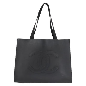 CHANEL COCO Mark Tote Bag Rubber Black CC Auth 144424 - 0
