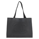 CHANEL COCO Mark Tote Bag Rubber Black CC Auth 144424-3