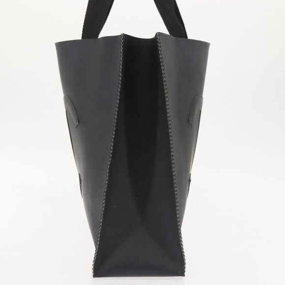 CHANEL COCO Mark Tote Bag Rubber Black CC Auth 144424