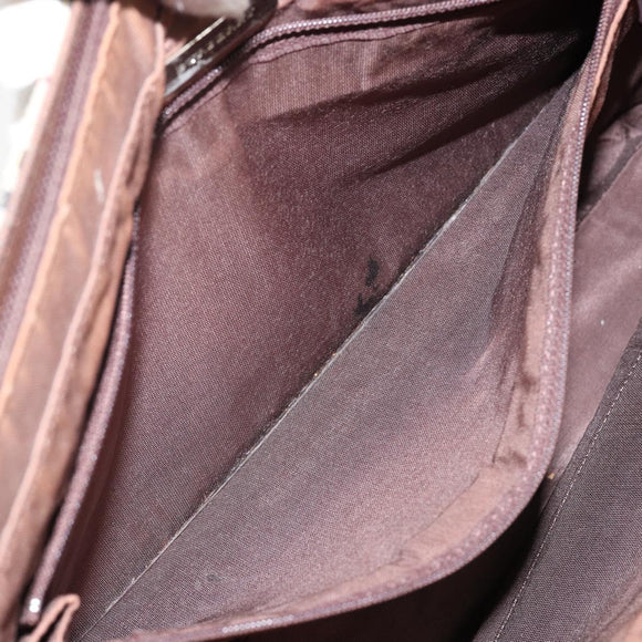 BURBERRY Nova Check Tote Bag Canvas Leather Beige Silver Auth 144429