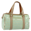 FENDI Zucchino Canvas Hand Bag Gold Light green Auth 144431-1