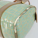 FENDI Zucchino Canvas Hand Bag Gold Light green Auth 144431-9