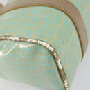 FENDI Zucchino Canvas Hand Bag Gold Light green Auth 144431-14