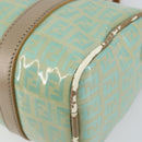 FENDI Zucchino Canvas Hand Bag Gold Light green Auth 144431-15