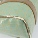 FENDI Zucchino Canvas Hand Bag Gold Light green Auth 144431-16