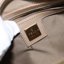 FENDI Zucchino Canvas Hand Bag Gold Light green Auth 144431-18