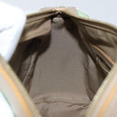 FENDI Zucchino Canvas Hand Bag Gold Light green Auth 144431-20