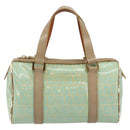 FENDI Zucchino Canvas Hand Bag Gold Light green Auth 144431-13