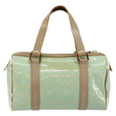 FENDI Zucchino Canvas Hand Bag Gold Light green Auth 144431-2