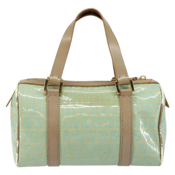 FENDI Zucchino Canvas Hand Bag Gold Light green Auth 144431 - 0