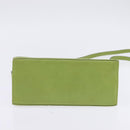 Salvatore Ferragamo Gancini Hand Bag Leather 2way Green Gold Auth 144432A-5