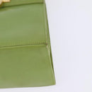 Salvatore Ferragamo Gancini Hand Bag Leather 2way Green Gold Auth 144432A-17
