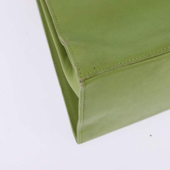 Salvatore Ferragamo Gancini Hand Bag Leather 2way Green Gold Auth 144432A