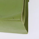 Salvatore Ferragamo Gancini Hand Bag Leather 2way Green Gold Auth 144432A-9