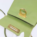 Salvatore Ferragamo Gancini Hand Bag Leather 2way Green Gold Auth 144432A-20
