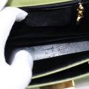 Salvatore Ferragamo Gancini Hand Bag Leather 2way Green Gold Auth 144432A-23