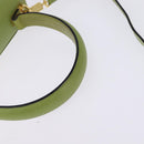 Salvatore Ferragamo Gancini Hand Bag Leather 2way Green Gold Auth 144432-7