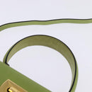 Salvatore Ferragamo Gancini Hand Bag Leather 2way Green Gold Auth 144432-14