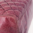 BALENCIAGA The Matelasse Hand Bag Leather Purple Silver 168031 Auth 144433-14