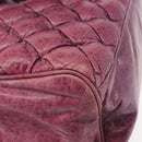 BALENCIAGA The Matelasse Hand Bag Leather Purple Silver 168031 Auth 144433-16