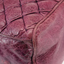 BALENCIAGA The Matelasse Hand Bag Leather Purple Silver 168031 Auth 144433-17