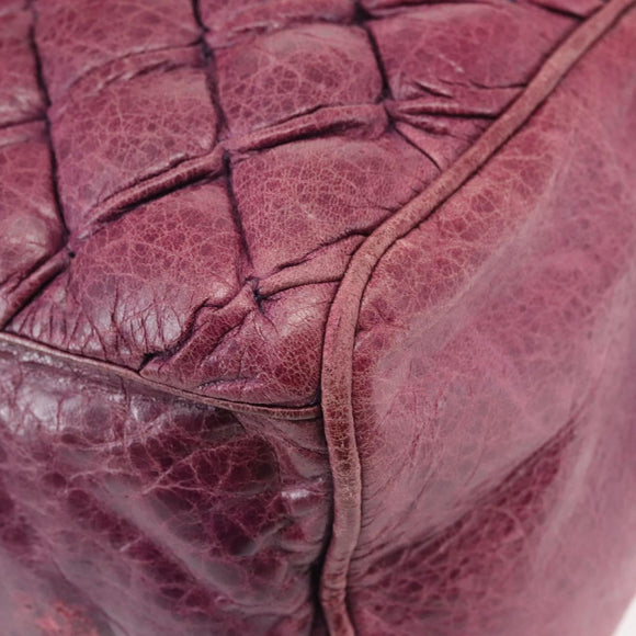 BALENCIAGA The Matelasse Hand Bag Leather Purple Silver 168031 Auth 144433