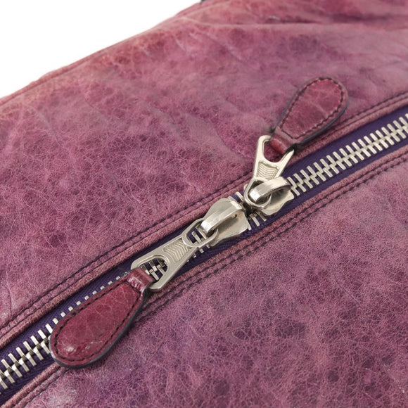 BALENCIAGA The Matelasse Hand Bag Leather Purple Silver 168031 Auth 144433