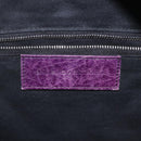 BALENCIAGA The Matelasse Hand Bag Leather Purple Silver 168031 Auth 144433-20