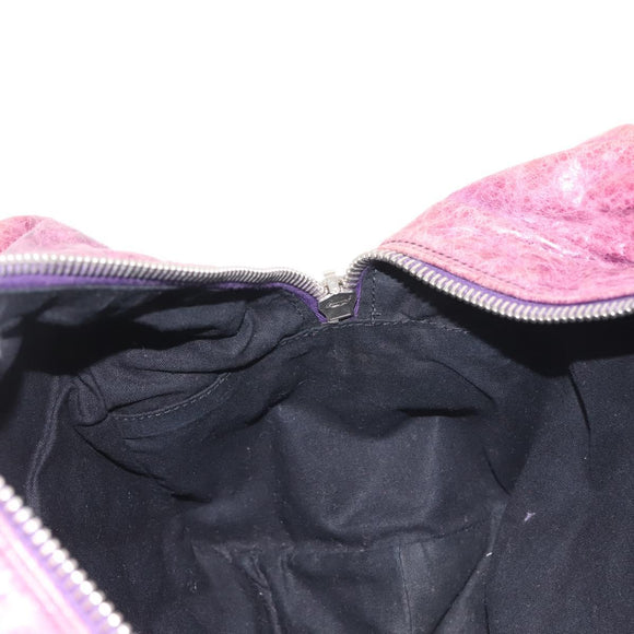 BALENCIAGA The Matelasse Hand Bag Leather Purple Silver 168031 Auth 144433