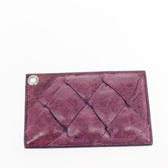 BALENCIAGA The Matelasse Hand Bag Leather Purple Silver 168031 Auth 144433