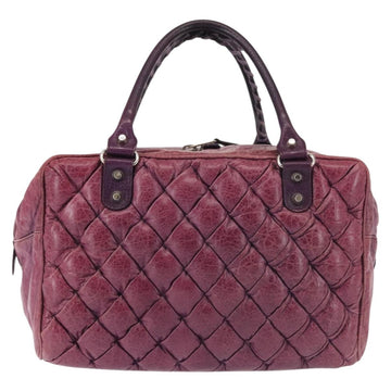 BALENCIAGA The Matelasse Hand Bag Leather Purple Silver 168031 Auth 144433 - 0