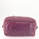 BALENCIAGA The Matelasse Hand Bag Leather Purple Silver 168031 Auth 144433-5