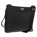 PRADA Shoulder Bag Nylon Black Silver Auth 144435V-1