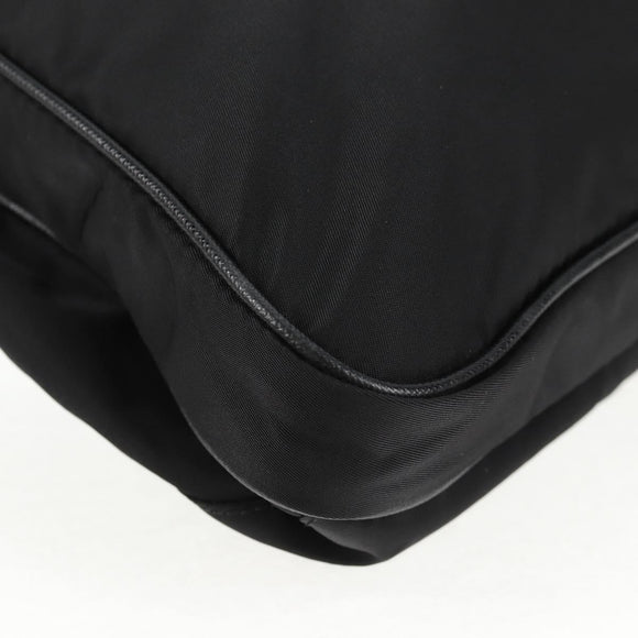 PRADA Shoulder Bag Nylon Black Silver Auth 144435V