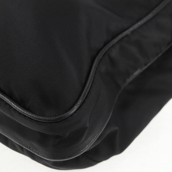PRADA Shoulder Bag Nylon Black Silver Auth 144435V