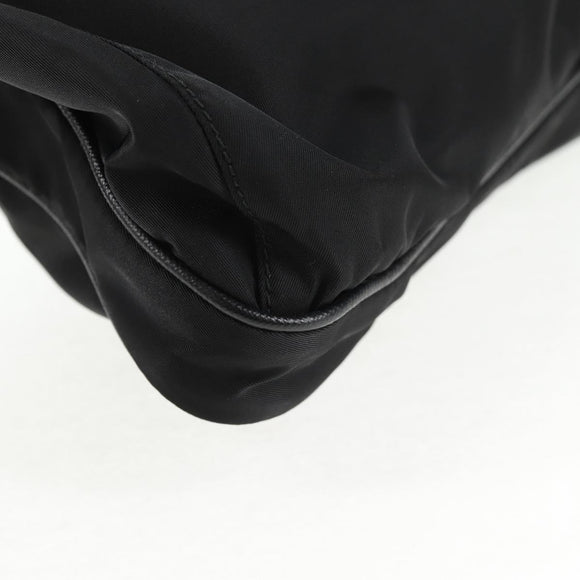 PRADA Shoulder Bag Nylon Black Silver Auth 144435V