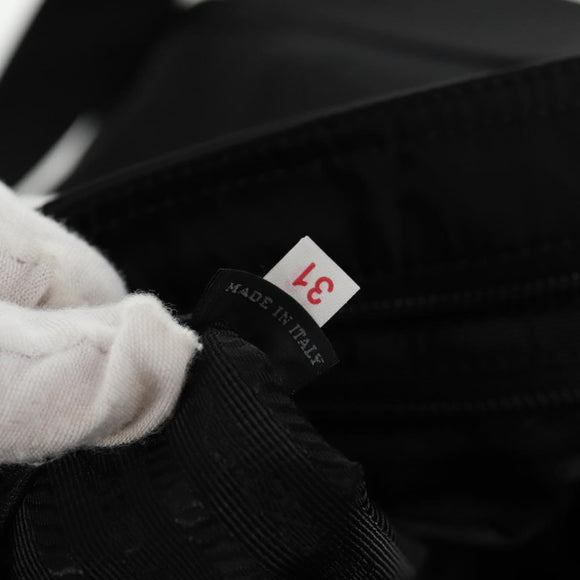 PRADA Shoulder Bag Nylon Black Silver Auth 144435V