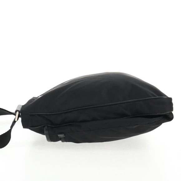 PRADA Shoulder Bag Nylon Black Silver Auth 144435V