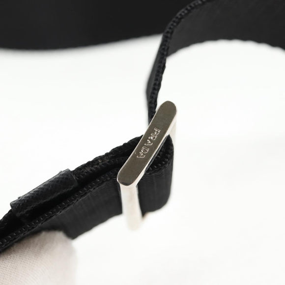 PRADA Shoulder Bag Nylon Black Silver Auth 144435V